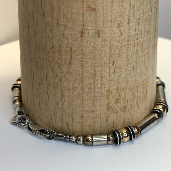 Silpada Vintage Rare HTF Sterling Silver & Gold Tube & Bead Israeli Bracelet - Picture 5 of 16